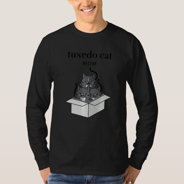 Tuxedo Cat Mom Cute T-Shirt (Front)