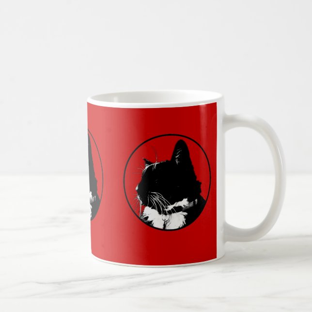 Tuxedo Cat Mug (Right)