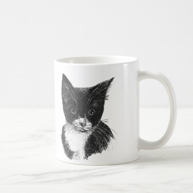 Tuxedo Cat Mug (Right)
