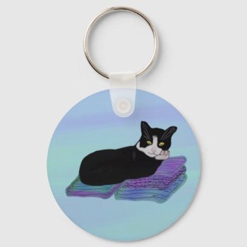 Tuxedo Cat Nap Keychains by Coconutzoo at Zazzle