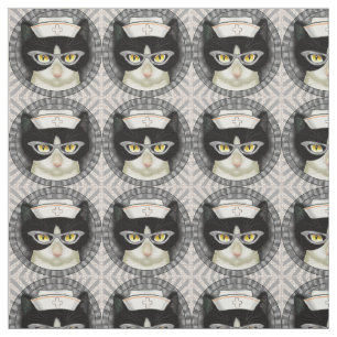 Tuxedo Cat Nurse Fabric