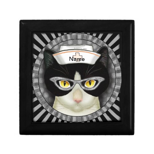 Tuxedo Cat Nurse  Gift Box