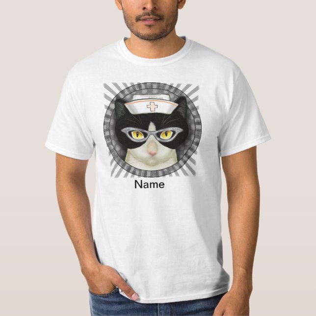 Tuxedo cat nurse  T-Shirt (Front)