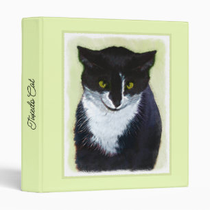 Tuxedo Cat Painting - Cute Original Cat Art 3 Ring Binder