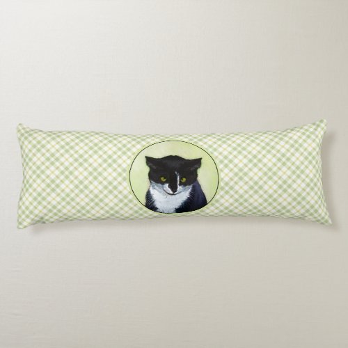 Tuxedo Cat Painting _ Cute Original Cat Art Body Pillow