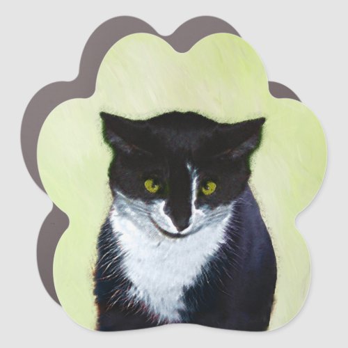 Tuxedo Cat Painting _ Cute Original Cat Art Car Magnet