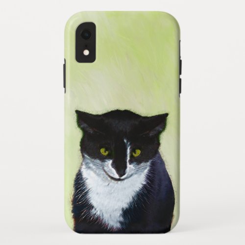 Tuxedo Cat Painting _ Cute Original Cat Art iPhone XR Case
