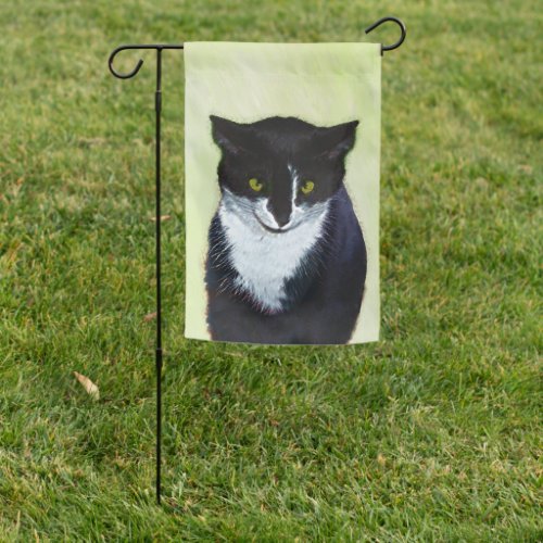 Tuxedo Cat Painting _ Cute Original Cat Art Garden Flag