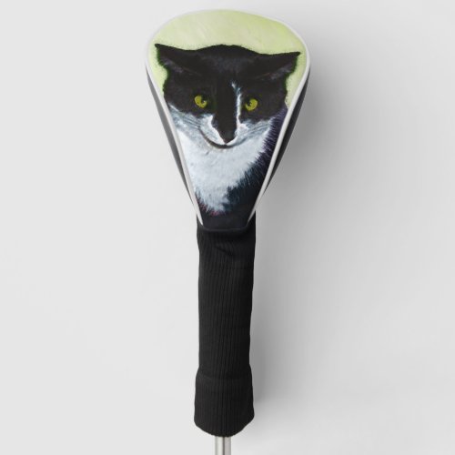 Tuxedo Cat Painting _ Cute Original Cat Art Golf Head Cover