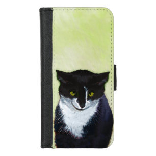 Tuxedo Cat Painting - Cute Original Cat Art iPhone 8/7 Wallet Case