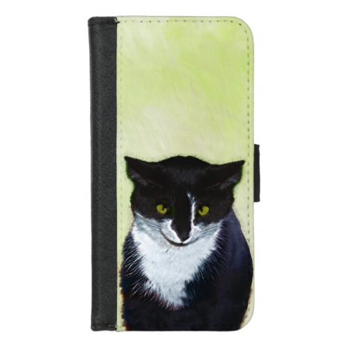 Tuxedo Cat Painting _ Cute Original Cat Art iPhone 87 Wallet Case