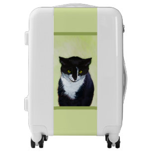 Tuxedo Cat Painting - Cute Original Cat Art Luggage