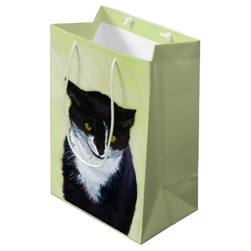 Tuxedo Cat Painting _ Cute Original Cat Art Medium Gift Bag