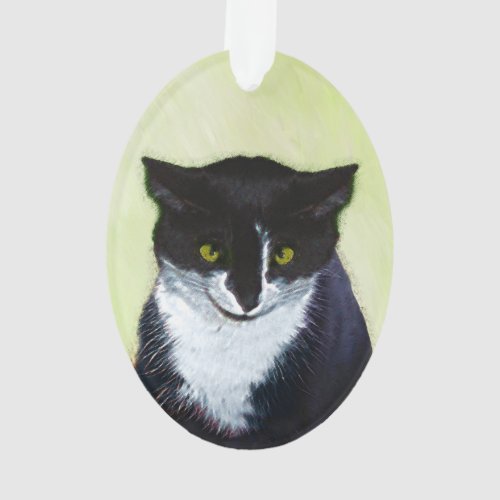 Tuxedo Cat Painting _ Cute Original Cat Art Ornament
