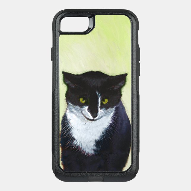 Tuxedo Cat Painting - Cute Original Cat Art Otterbox iPhone Case (Back)