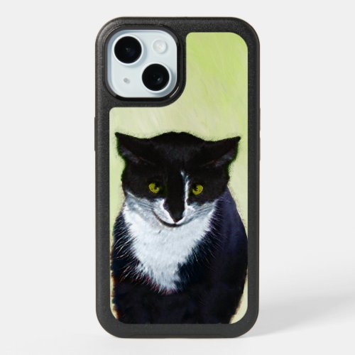 Tuxedo Cat Painting _ Cute Original Cat Art iPhone 15 Case
