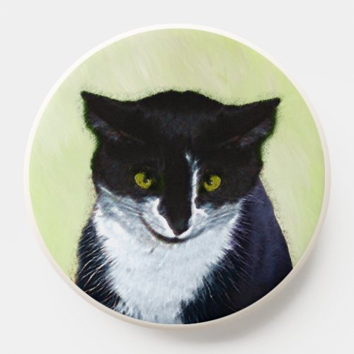 Tuxedo Cat Painting _ Cute Original Cat Art PopSocket