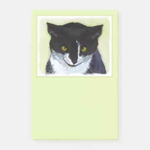 Tuxedo Cat Painting _ Cute Original Cat Art Post_it Notes