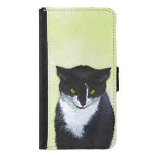 Tuxedo Cat Painting - Cute Original Cat Art Samsung Galaxy S5 Wallet Case