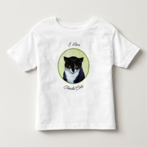 Tuxedo Cat Painting _ Cute Original Cat Art Toddler T_shirt