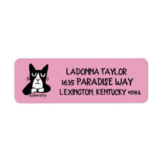 TUXEDO CAT PANDA KITTY ART  RETURN ADDRESS LABELS