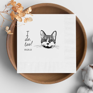 Tuxedo Cat Personalized I Doo Too Napkins