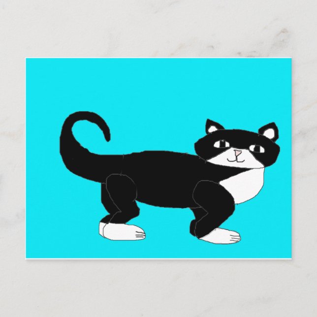 Tuxedo Cat. Postcard (Front)