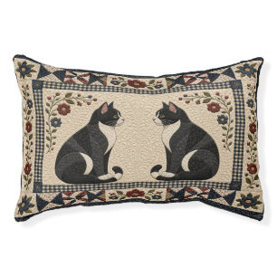 Tuxedo Cat Quilt Pet Bed