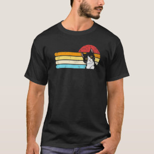 Tuxedo Cat Retro Sunset Vintage Cat Lady Tuxedo Ca T-Shirt