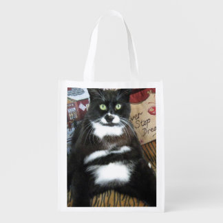 Tuxedo Cat Reusable Grocery Bag