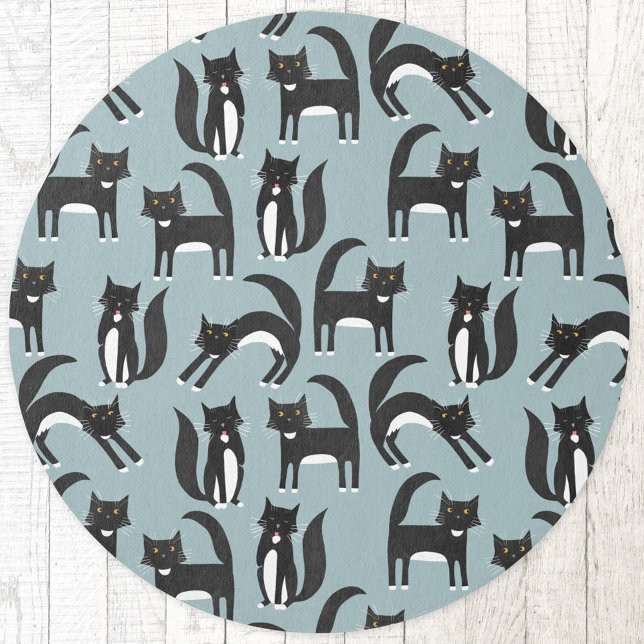 Tuxedo Cat Rug (Tuxedo Black and White Cat indoor or outdoor rug)