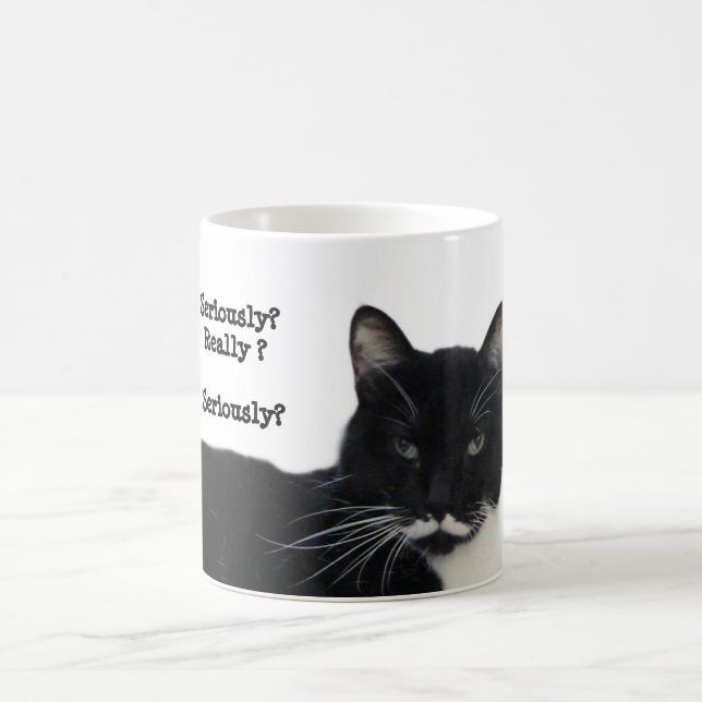 Tuxedo Cat Seriously Color Morph Mug (Center)