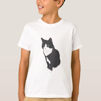 Tuxedo Cat T-shirt by MadeByLAB at Zazzle