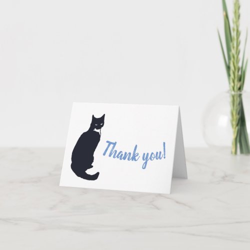 Tuxedo cat thank you card