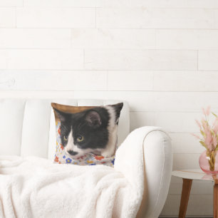 Tuxedo Cat  Throw Pillow