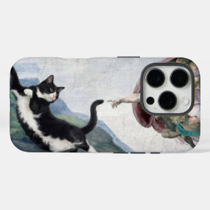 Tuxedo Cat Touching the Divine Paw iPhone 16 Pro Case
