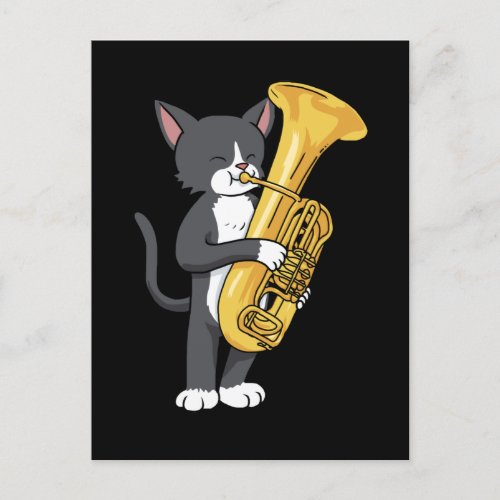 Tuxedo Cat Tuba Gifts Women Men Marching Band Tuba Postcard
