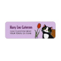 Tuxedo Cat & Tulip | Return Address Label