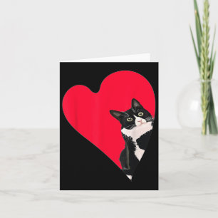 Tuxedo Cat Valentine Heart For Kitten And Animal L Card