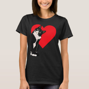 Tuxedo Cat Valentine's Day Heart Cat T-Shirt