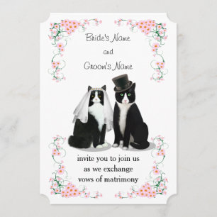 Tuxedo Cat Wedding Invitation
