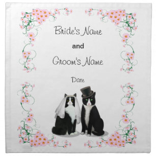 Tuxedo Cat Wedding Napkin