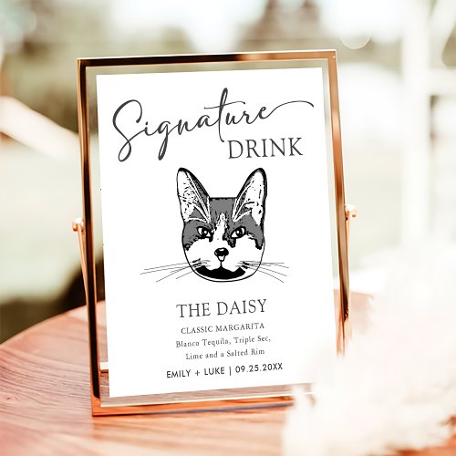 Tuxedo Cat Wedding Signature Drink Sign