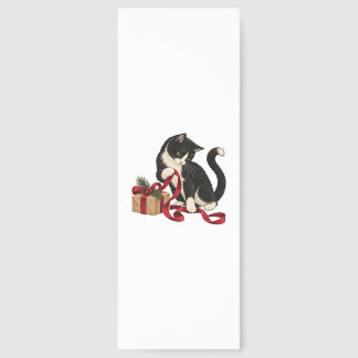 Tuxedo Cat with Red Gift Ribbon Bookmarks