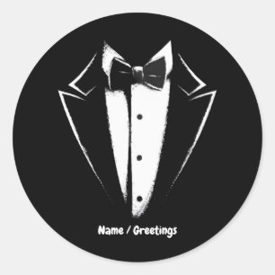 Tuxedo Classic Party Funny Concert Festival Design Classic Round Sticker