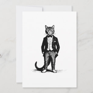 Tuxedo Classy Cat Invitation