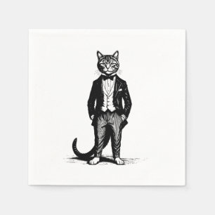 Tuxedo Classy Cat Napkins