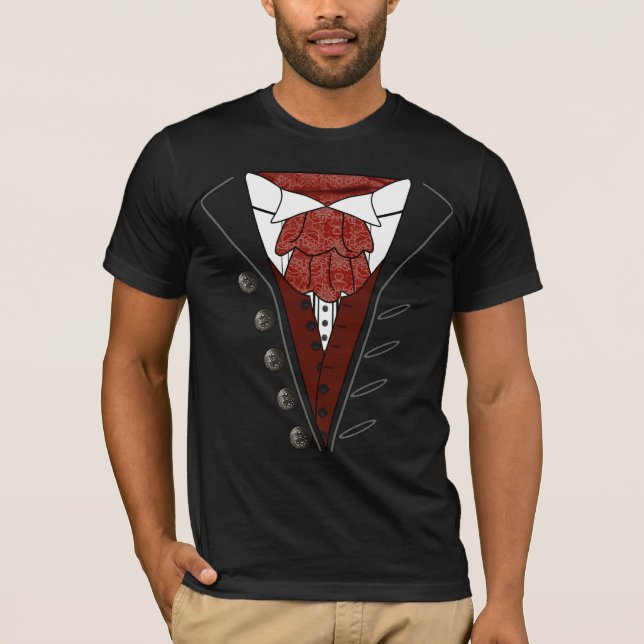 Tuxedo Cravat Dracula T-Shirt Halloween (Front)