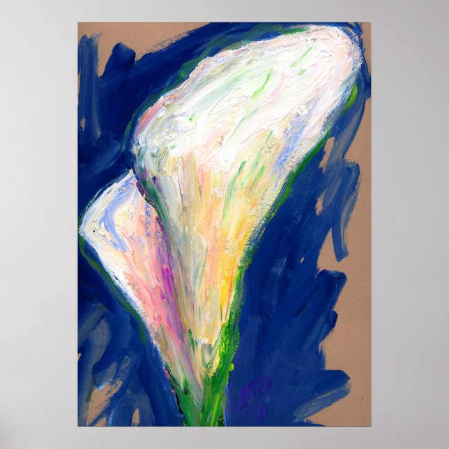 Tuxedo Cuff Lily Art Painting Poster Print (Front)