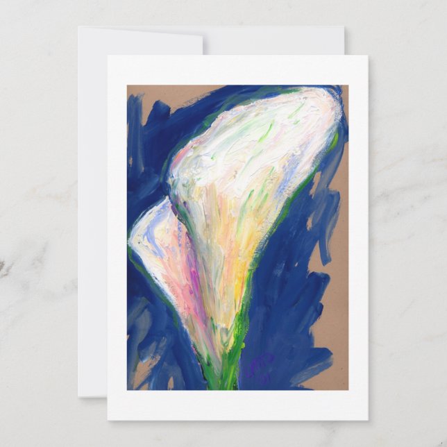 "Tuxedo Cuff" Lily Flower Painting Invitation (Front)